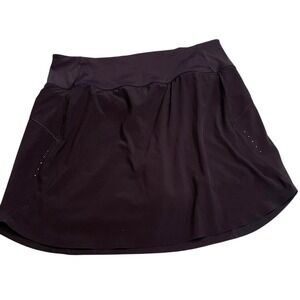 Athleta Run With It Skort Womens Size Medium Black Athleisure Preppy Tennis